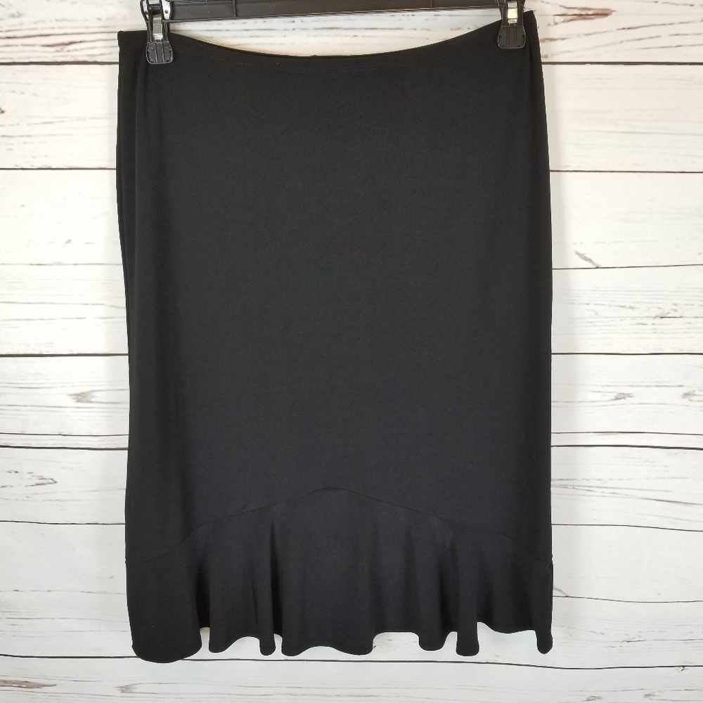 GERI C. NEW YORK Black Peplum Hem Skirt 1X